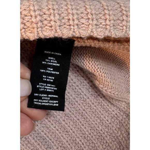 Helmut Lang Wool Cashmere Pink Mauve V Neck Sweater Shaker Knit Pullover Medium - Picture 6 of 8